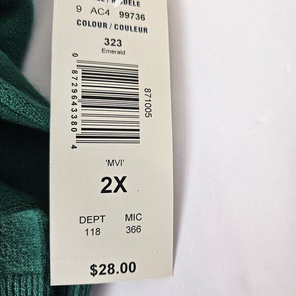 Nwt Allison Daley Green Sweater Sz 2x Pullover Office Casual Holiday Mock T0403 - Picture 9 of 10